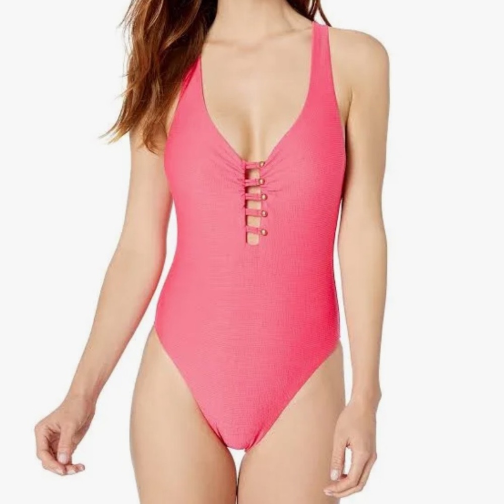 NWT Nanette Lepore Coral One Piece Swimsuit - Sz 10